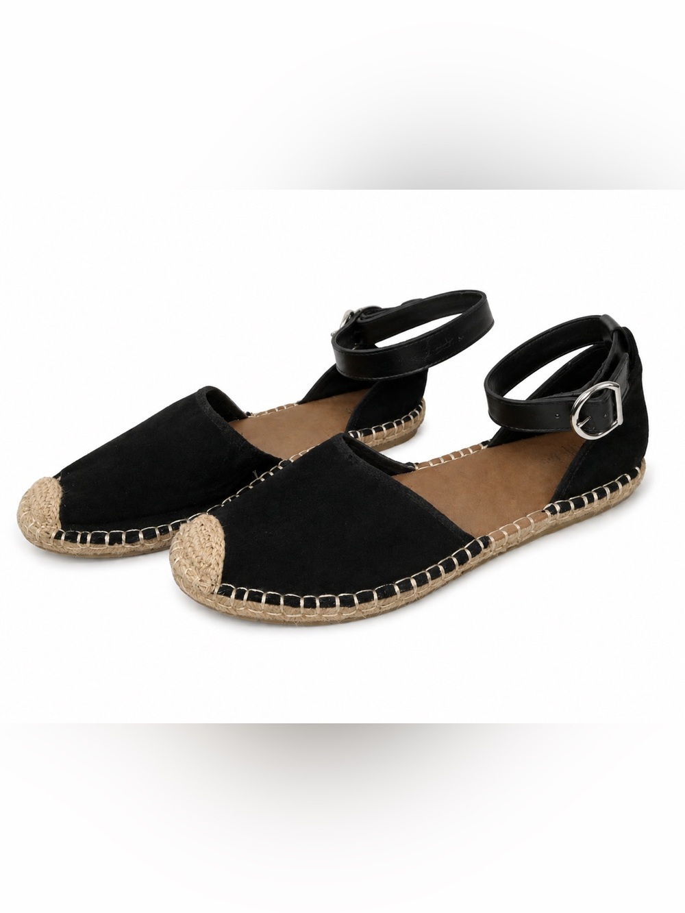 Style & Co Black Espadrille Ankle Strap Flats